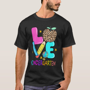 T-shirt Love Kindergarten Premier Jour Retour À L'École En