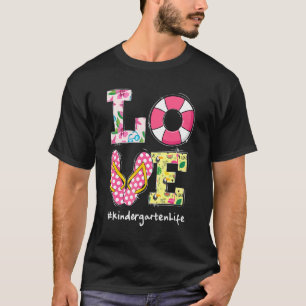 T-shirt Love Kindergarten Vie Dernier Jour De L'École Été 