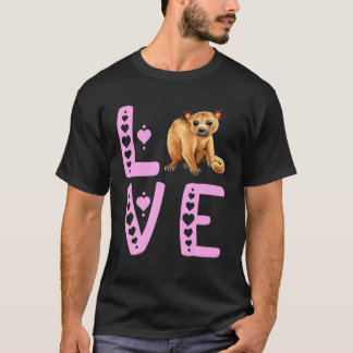 T-shirt Love Kinkajou Coeur Kinkajou Lover Prehensile Anim