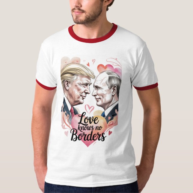 T-shirt Love Knows No Border Valentine Tee (Devant)