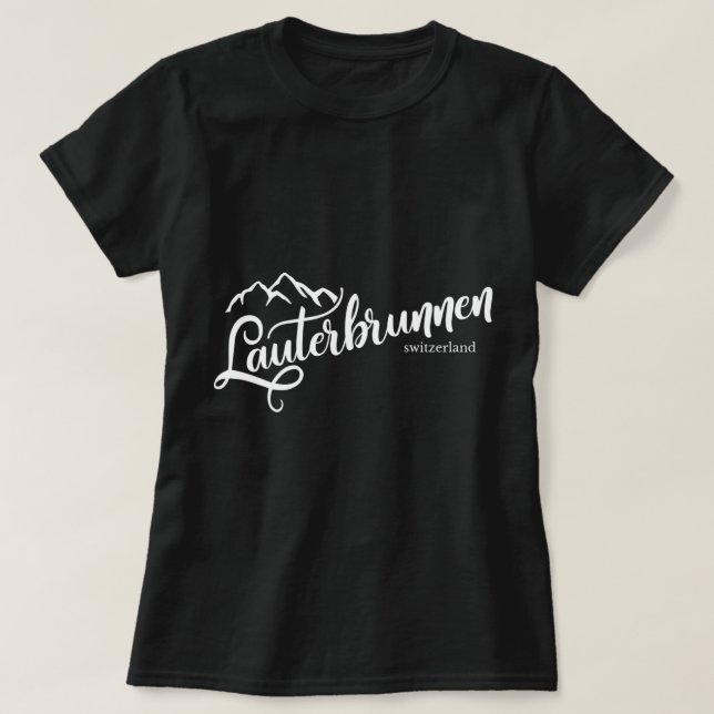 T-shirt Love Lauterbrunnen Long Manche Chemise Suisse A (Design devant)