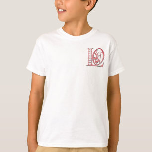 T-shirt Love Letters With Hearts par Shirley Taylor