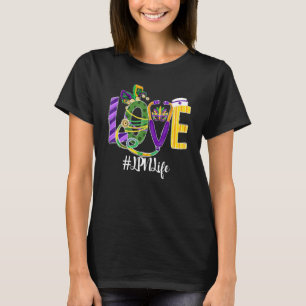 T-shirt Love Life Infirmière Leopard Mardi Gras Festival C