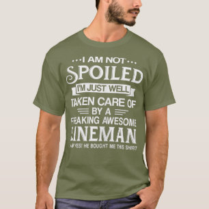 T-shirt Love Lineman épouse petite amie prise par Linework