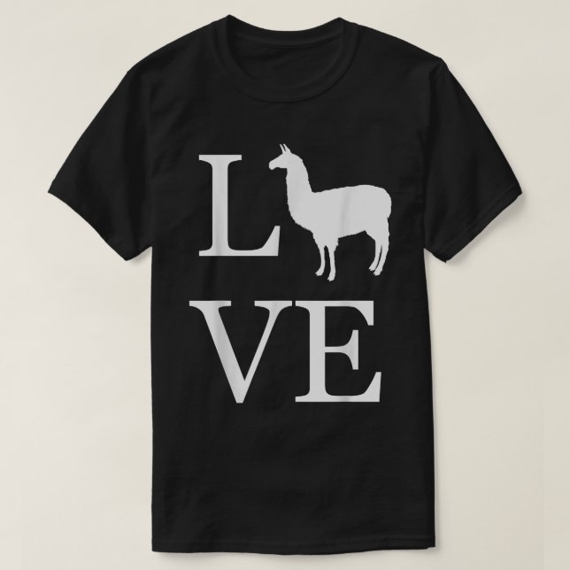 T-shirt Love Llama Alpaca Silhouette Llamas Lover Propriét (Design devant)