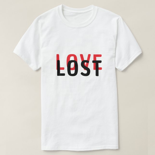 T-shirt LOVE & LOST Overlap Typographie Design (Design devant)