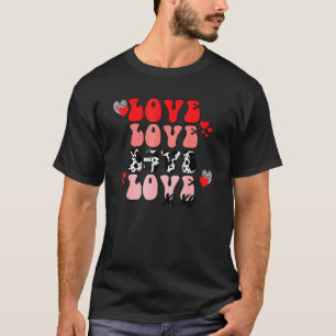 T-shirt Love Love Love Love Xoxo Heureuse Sainte-Valentin