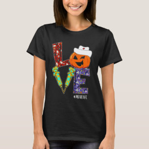 T-shirt Love MBU Nurse Life Nurse Halloween Citrouille eff