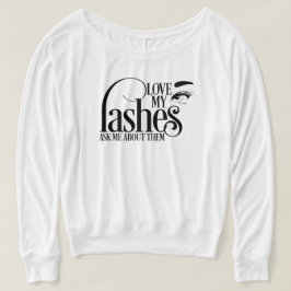 T-shirt Love mes cils de l'épaule longue chemise à manches