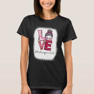 T-shirt Love Messy Bun Spécialiste des médias Valentine's 