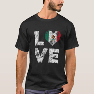 T-shirt Love Mexico Drapeau Vintage Mexique Vacances 1