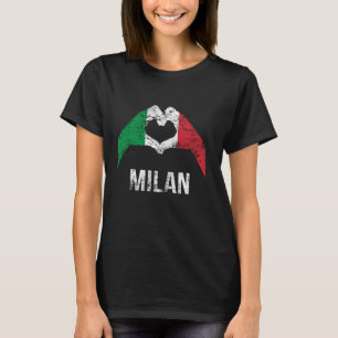 T-shirt Love Milan Italie Drapeau Fier Vintage Vacances it