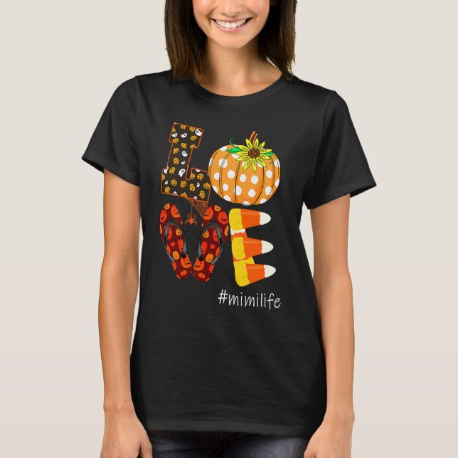 T-shirt Love mimilife Pumpkin Flip Flops mimi Life Hallowe (Devant)