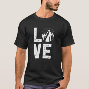 T-shirt Love Mountain Randonnée Tente Camping Rock Escalad