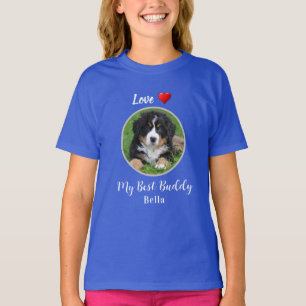 T-shirt Love My Best Buddy photo de chien personnalisée