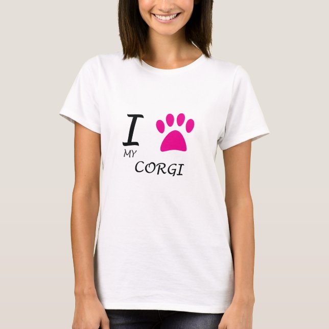 T-shirt Love My Corgi Paw (Devant)