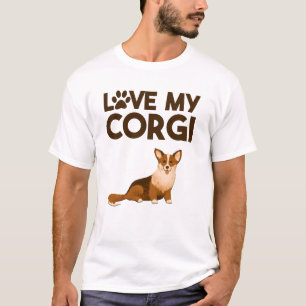 T-shirt LOVE MY CORGI with Dog Illustration
