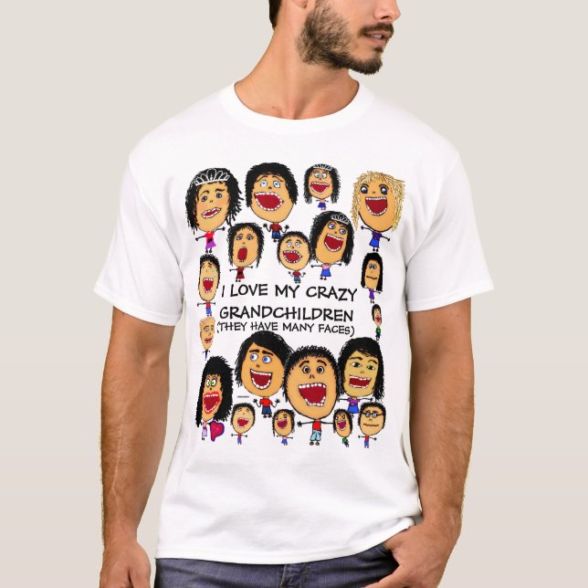 T-shirt Love My Crazy Grandchildren Cartoon (Devant)