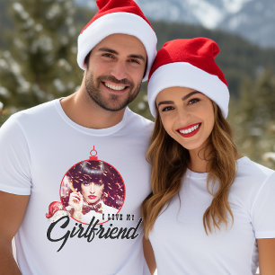 T-shirt Love My Girlfriend Christmas Ornament Photo tendan