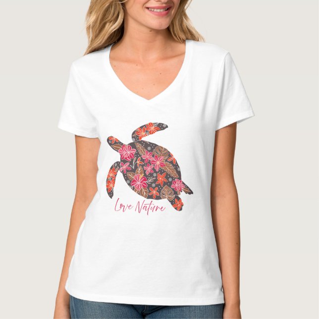 T-shirt Love Nature Turtle (Devant)