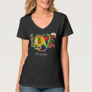 T-shirt Love Nurse Off Duty Watermelon Pineapple Summer Vi