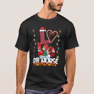 T-shirt Love OB Nurse Santa Hat Candy Xmas Pajama