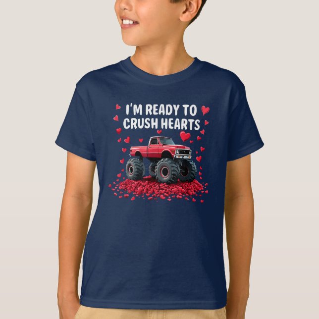 T-shirt Love on Wheels Funny Monster Truck Saint Valentin (Devant)