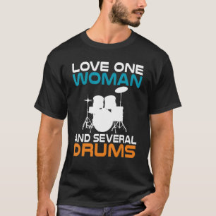 T-shirt Love One Women Et Plusieurs Tambours Couple Drumme