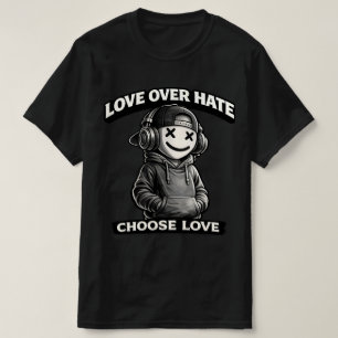 T-shirt Love Over Hate Urban Icon Sourire X-Yeux Urbain 