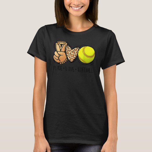 T-shirt Love paisible Softball Mères Fête des Mères Softba (Devant)