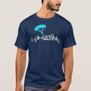 T-shirt Love Paragliding Tee Heartbeat Paraglider Cadeau
