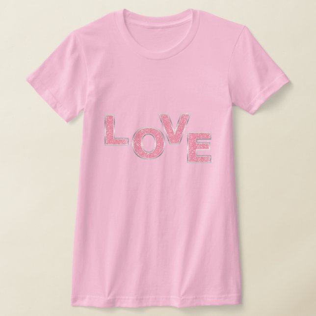 T-shirt Love Parties scintillant rose (Poser)