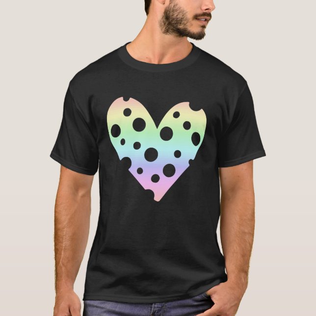T-shirt Love Pastel Rainbow Love Heart (Devant)