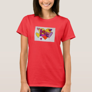 T-shirt Love Patchwork Hearts Word Art Shirts
