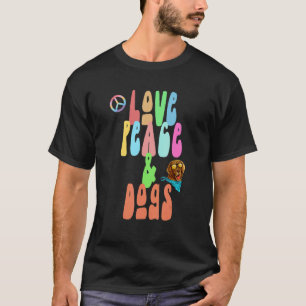 T-shirt Love Peace and Dogs fun hippie costume 2