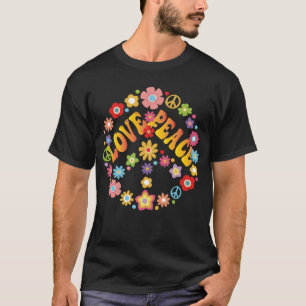 T-shirt LOVE PEACE FREEDOM 60s les années 70 Tie Dye Vinta