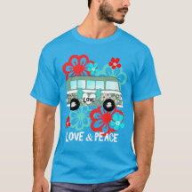 Love & Peace Hippie Flowery Camper Van Fun Graphis
