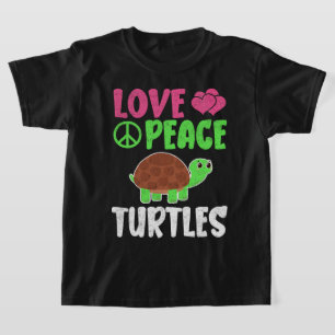 T-shirt Love Peace Turtles Cute Zoo Animaux Tortues Lover