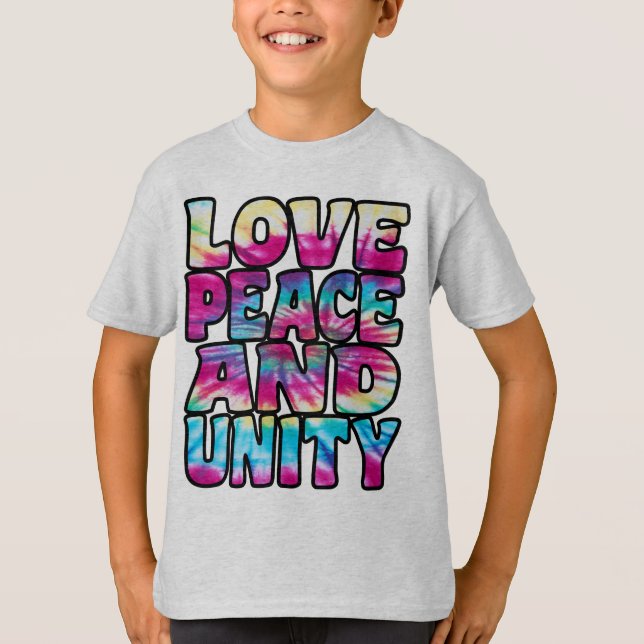 T-SHIRT LOVE PEACE UNITY. (Devant)