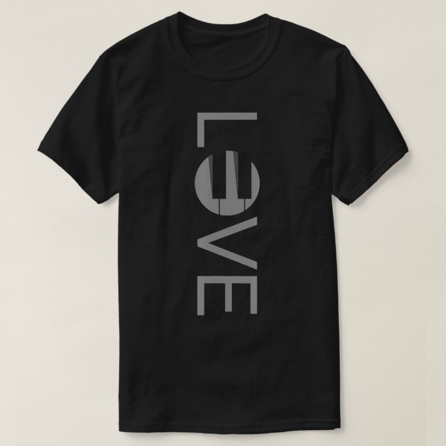T-shirt Love Piano Pianistes Piano (Design devant)