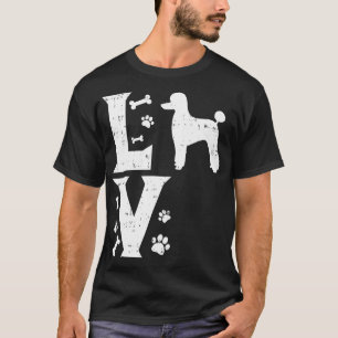 T-shirt Love Poodle Standard Miniature Toy Amoureux des ch