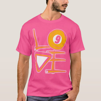 T-shirt Love Pool Snooker Balls Joueur Billard