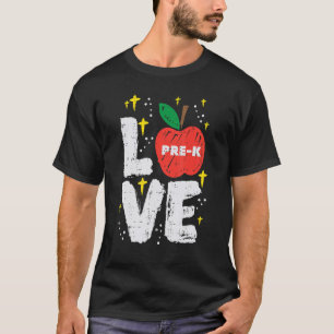 T-shirt Love Pre K Apple Cute Premier Jour Du Thé De L'Éco