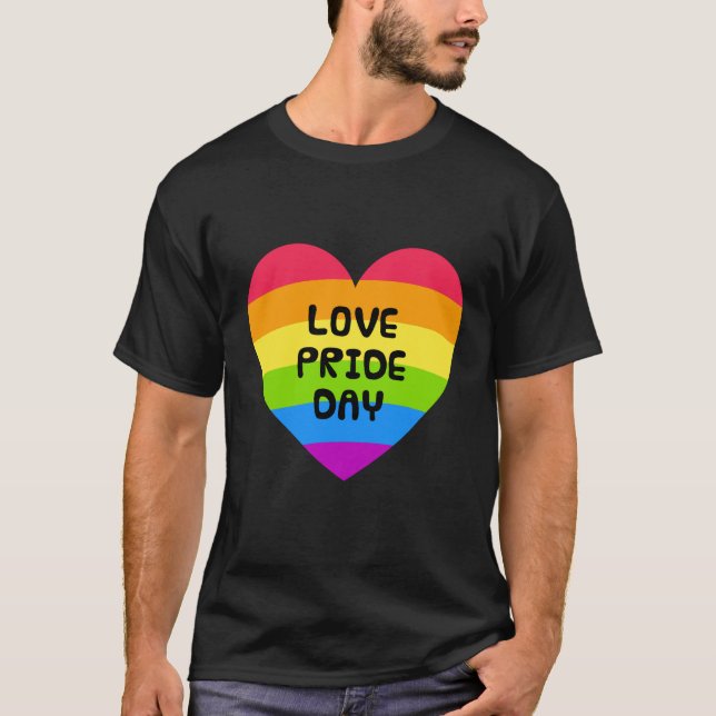 T-shirt Love Pride Day blk mens (Devant)