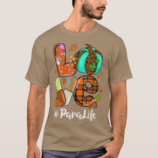 T-shirt LOVE Pumkin Leopard Pencil Para Life Fall Thankgi