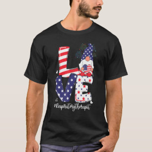 T-shirt Love Respiratory Therapist 4 juillet Gnome Doc