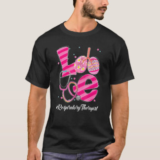T-shirt Love Respiratory Therapist Rt Therapy Lung Happy E