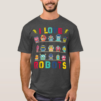 T-shirt Love Robots Boys Girls Robotics 718