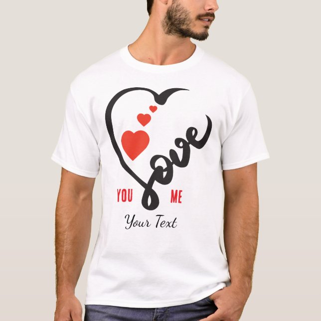 T-shirt Love & Romance Concept Design with Heart Elements (Devant)