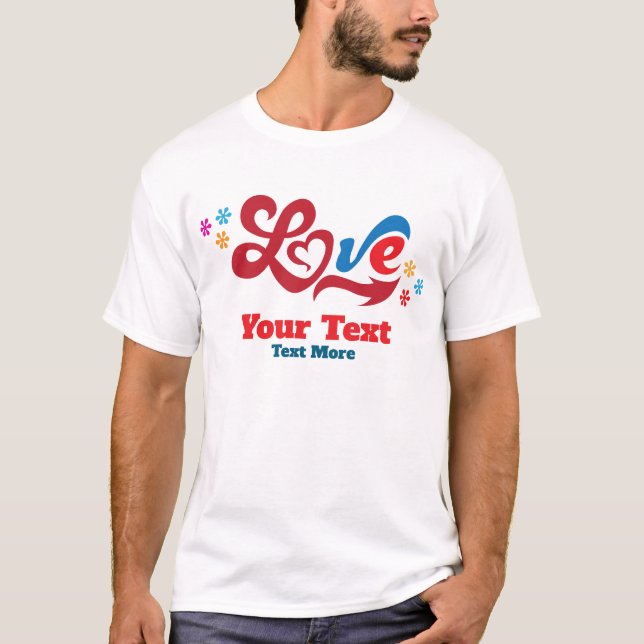 T-shirt Love & Romance Concept Design with Heart Elements (Devant)